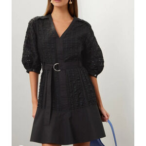 3.1 Phillip Lim Black Puff Sleeve Mini Dress MEDIUM Designer  Cottagecore $595